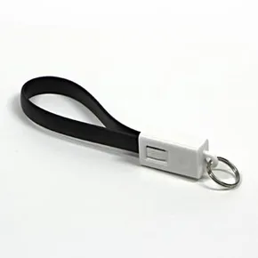 USB Kabel (2.0), USB A M - microUSB M, 0.2m, schwarz, Schlüsselring